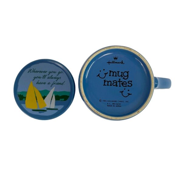 Hallmark 1985 Boat Mug Mates Inspirational Life Gift Mug With Lid Coaster‎ Mugs - Picture 4 of 7